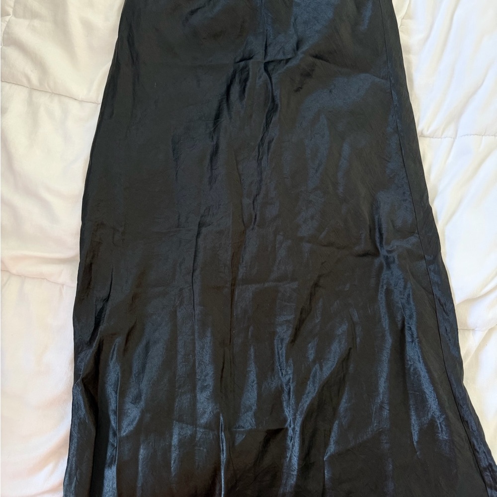 Babaton Shimmering Black Maxi Skirt